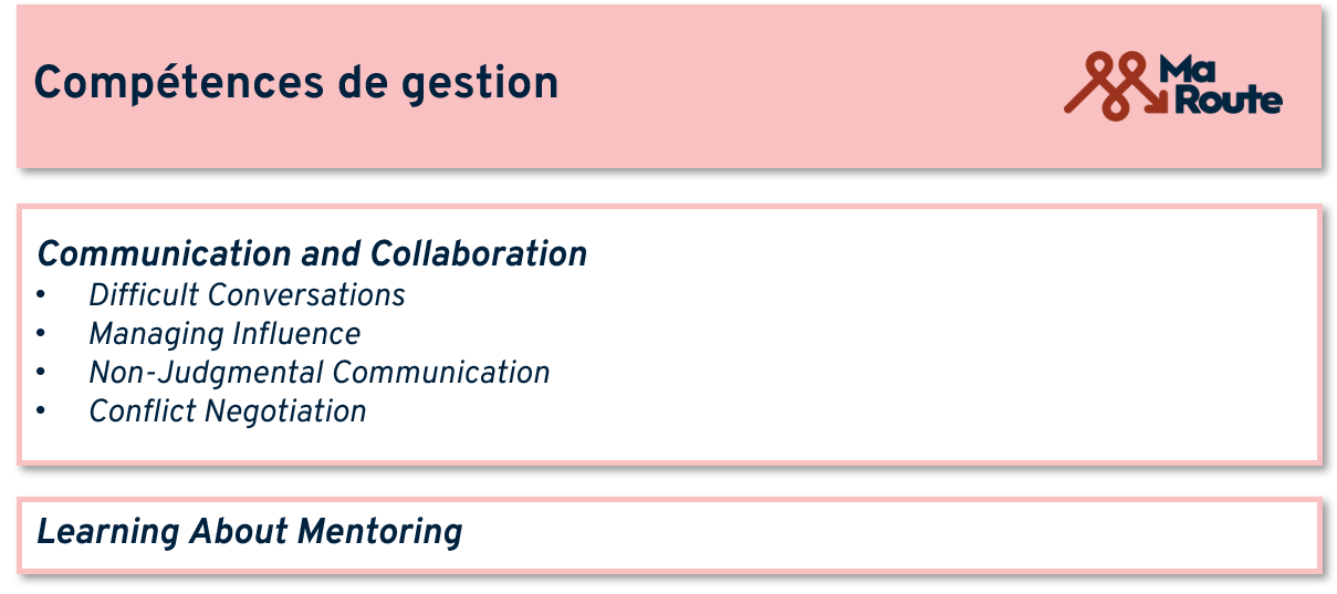 contenu des compétences de gestion